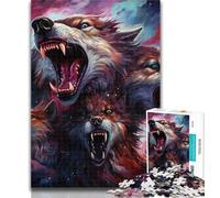 Adult Puzzles Psychedelic Art Wolf Puzzles for Teenagers 1000 Pieces,Brain Teaser Game Wall Decoration Unique Birthday And Xmas Gifts 26x38cm