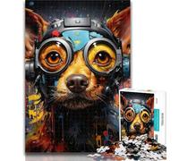 Adult Puzzles Psychedelic Chihuahua Jigsaw Puzzles 1000 Pieces for Adults Teens,Artistic Wall Decor & Birthday Gift Idea for Friends, Home Office 26x38cm