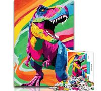 Adult Puzzles Psychedelic Dinosaur Jigsaw Puzzles for Adults 1000 Piece,Family Game Birthday Gifts.Challenge High Difficulty 50x75cm