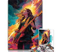 Adult Puzzles Psychedelic Guitar 1000 Piece Jigsaw Puzzles for Teenagers,Wall Decoration Unique Birthday And Xmas Gifts Suitable for And 14 50x75cm