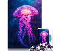 Adult Puzzles Psychedelic Jellyfish Jigsaw Puzzles 1000 Pieces for Adults Teens,Artistic Wall Decor & Birthday Gift Idea for Friends, Home Office 50x75cm