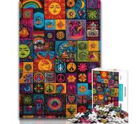 Adult Puzzles Psychedelic Things Adult Jigsaws 1000 Pieces Difficult,with Fully Interlocking Randomly Shaped Pieces for And 14 Years Old 26x38cm