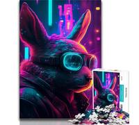 Adult Puzzles Punk Rabbit Jigsaw Puzzles for Adults 1000 Piece,Decompressing Intellectual Educational Toy Secret Santa Gifts (50x75cm)