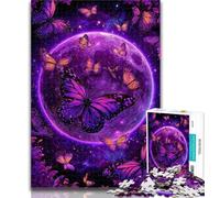 Adult Puzzles Purple Butterfly Planet 1000 Pieces Jigsaw Puzzles For Teens And Adults,gifts for Friends And Family for Age 14 Years Up 26x38cm