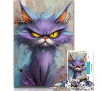 Adult Puzzles Purple Cat Jigsaws Puzzles 1000 Pieces for Teenagers Gifts,Educational Game Challenge Toy for Women And Men 50x75cm