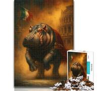 Adult Puzzles Rhino Fighter 1000 Pieces Jigsaw Puzzles For Teens And Adults,gifts for Friends And Family for Age 14 Years Up 26x38cm
