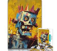 Adult Puzzles Robot in The Style of Basquiat Puzzles for Teenagers 1000 Pieces,Brain Teaser Game Wall Decoration Unique Birthday And Xmas Gifts 50x75cm