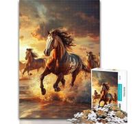 Adult Puzzles Running Horse Puzzles for Teenagers 1000 Pieces,Brain Teaser Game Wall Decoration Unique Birthday And Xmas Gifts 50x75cm