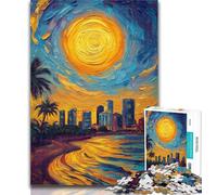 Adult Puzzles Seaside City View 1000 Pieces Jigsaw Puzzles For Teens And Adults,Fully Interlocking & Randomly Shaped Pieces 50x75cm