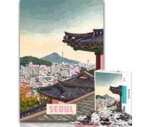 Adult Puzzles Seoul Jigsaw Puzzles for Adults 1000 Piece,Decompressing Intellectual Educational Toy Secret Santa Gifts 75x50cm