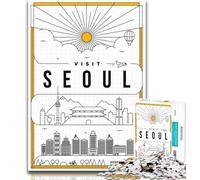 Adult Puzzles Seoul South Korea 1000 Piece Jigsaw Puzzles for Teenagers,Train Your Brain And Hands Birthday Present, Gifts 75x50cm