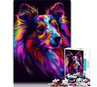 Adult Puzzles Shetland Sheepdog Jigsaw Puzzles for Teenagers,Toys Educational Games Stress Relieving Parent-child Interaction 75x50cm
