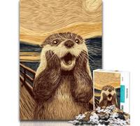 Adult Puzzles Shocked Otter 1000 Pieces Jigsaw Puzzle for Adults& Teens,Family Game Birthday Gifts.Challenge High Difficulty 26x38cm