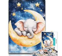 Adult Puzzles Sleeping Elephant 1000 Piece Jigsaw Puzzles for Teenagers Gifts,Artists Collection, Fine Art for Age 14 Years Up 26x38cm