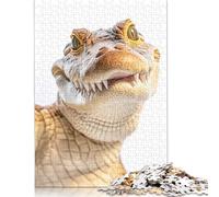 Adult Puzzles Smiling Crocodile Selfie Wooden Puzzles for Adults & Teenager Sustainable Puzzle for Adults 1000pcs (75x50cm)