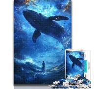 Adult Puzzles Space Whale 1000 Piece Jigsaw Puzzles,Vibrant And Unique Design Relaxing & Challenging Puzzle Experience 50x75cm