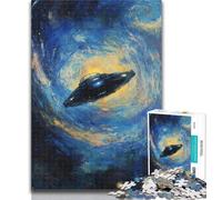 Adult Puzzles Spaceship Under The Night Sky Jigsaw Puzzle 1000 Pieces for Adults,Educational Games Home Decoration Artists Collection, Fine Art 50x75cm