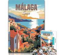 Adult Puzzles Spain Malaga Travel 1000 Piece Jigsaw Puzzles for Teenagers,Train Your Brain And Hands Birthday Present, Gifts 75x50cm