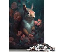 Adult Puzzles Squirrel Whimsical Wooden Puzzle for Adults And Teenager for Adults Teenagers Age 12+ 1000pcs (75x50cm)