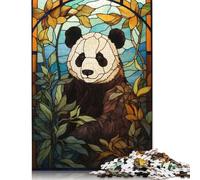 Adult Puzzles Stained Glass Panda Puzzle for Adults And Teenager for Adults& Teens Age 12 Years Up 1000pcs (75x50cm)
