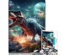 Adult Puzzles Starry Night Dinosaur Jigsaw Puzzles for Teenagers,Family Game Stress Reliever Difficult Challenge Secret Santa Gifts 26x38cm