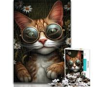 Adult Puzzles Steampunk Cat 1000 Piece Jigsaw Puzzles,Vibrant And Unique Design Relaxing & Challenging Puzzle Experience 26x38cm