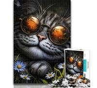 Adult Puzzles Steampunk Cat 1000 Pieces Jigsaw Puzzle for Adults& Teens,Family Game Birthday Gifts.Challenge High Difficulty 50x75cm