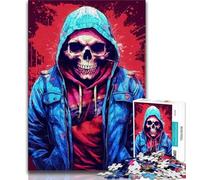 Adult Puzzles Street Cred Skull Puzzles for Teenagers 1000 Pieces,Brain Teaser Game Wall Decoration Unique Birthday And Xmas Gifts (26x38cm)