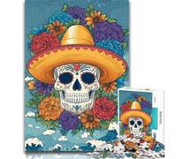 Adult Puzzles Sugar Skull 1000 Piece Jigsaw Puzzles for Adults & Teens,Educational Game Challenge Toy for Women And Men 26x38cm