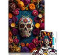 Adult Puzzles Sugar Skull Woman Jigsaw Puzzles 1000 Pieces for Adults Teens,Artists Collection, Fine Art for Age 14 Years Up (26x38cm)