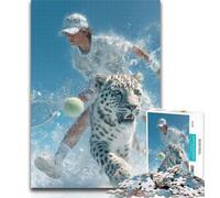 Adult Puzzles Tennis Players Jigsaw Puzzle 1000 Pieces for Adults,Educational Game for Birthday, Chrismas for Ages 14+ 26x38cm