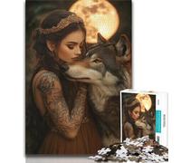 Adult Puzzles The Wolf And The Girl Puzzles for Teenagers 1000 Pieces,Brain Teaser Game Wall Decoration Unique Birthday And Xmas Gifts (26x38cm)