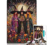 Adult Puzzles Three Witches Puzzles for Teenagers 1000 Pieces,Decompressing Intellectual Educational Toy Great Gifts And Toys 50x75cm