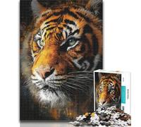 Adult Puzzles Tiger Portrait Jigsaw Puzzle 1000 Pieces for Adults,Educational Game for Birthday, Chrismas for Ages 14+ 26x38cm
