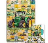 Adult Puzzles Tractor Collage 1000 Pieces Jigsaw Puzzles For Teens And Adults,Fully Interlocking & Randomly Shaped Pieces 50x75cm