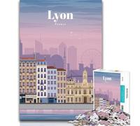 Adult Puzzles Travel to Lyon Jigsaws Puzzles 1000 Pieces for Teenagers Gifts,Birthday Gift Idea for Adults, Family Game And Hobby 26x38cm