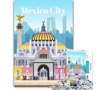 Adult Puzzles Travel to Mexico City Jigsaws Puzzles 1000 Pieces for Adults Gifts,Family Game Birthday Gifts.Challenge High Difficulty 75x50cm