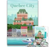 Adult Puzzles Travel to Quebec City Jigsaw Puzzles for Adults 1000 Piece,Decompressing Intellectual Educational Toy Secret Santa Gifts 26x38cm