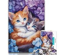 Adult Puzzles Two Cats Snuggling Together Jigsaw Puzzle 1000 Pieces for Adults,Educational Game for Birthday, Chrismas for Ages 14+ 50x75cm