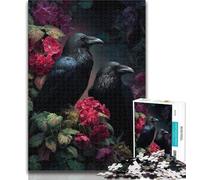 Adult Puzzles Two Crows 1000 Pieces Jigsaw Puzzles for Adults And Teens,Challenging Difficult with Fully Interlocking Randomly Shaped Pieces 26x38cm