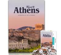 Adult Puzzles Visit Athens Jigsaws Puzzles 1000 Pieces for Adults Gifts,Family Game Birthday Gifts.Challenge High Difficulty 26x38cm