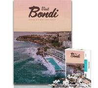 Adult Puzzles Visit Bondi Jigsaws Puzzles 1000 Pieces for Teenagers Gifts,Birthday Gift Idea for Adults, Family Game And Hobby 26x38cm