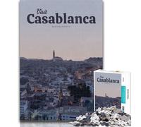 Adult Puzzles Visit Casablanca Jigsaws Puzzles 1000 Pieces for Teenagers Gifts,Birthday Gift Idea for Adults, Family Game And Hobby 26x38cm