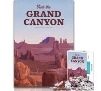 Adult Puzzles Visit Grand Canyon Jigsaw Puzzles for Adults 1000 Piece,Stress Reliever Difficult Challenge Unique Home Decor And Gifts 26x38cm