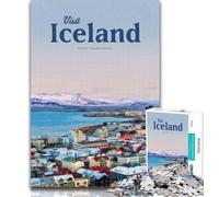 Adult Puzzles Visit Iceland Jigsaw Puzzles for Adults 1000 Piece,Stress Reliever Difficult Challenge Unique Home Decor And Gifts 26x38cm