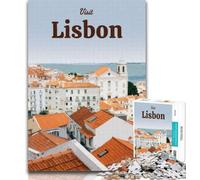 Adult Puzzles Visit Lisbon Jigsaw Puzzles for Teenagers 1000 Pieces,Challenging Game for The Whole for Women, Gifts for Men 75x50cm