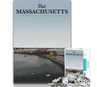 Adult Puzzles Visit Massachusetts 1000 Piece Jigsaw Puzzles for Teenagers,Train Your Brain And Hands Birthday Present, Gifts 26x38cm