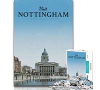 Adult Puzzles Visit Nottingham Jigsaw Puzzles for Adults 1000 Piece,Decompressing Intellectual Educational Toy Secret Santa Gifts 75x50cm