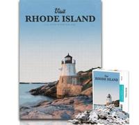 Adult Puzzles Visit Rhode Island Jigsaw Puzzles for Teenagers,Family Game Stress Reliever Difficult Challenge Secret Santa Gifts 26x38cm