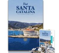 Adult Puzzles Visit Santa Catalina Jigsaw Puzzles for Adults 1000 Piece,Decompressing Intellectual Educational Toy Secret Santa Gifts 75x50cm